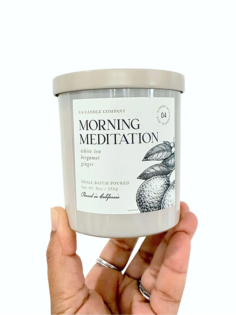Leoben Company Morning Meditation White Tea, Bergamot, Ginger Scented Candle